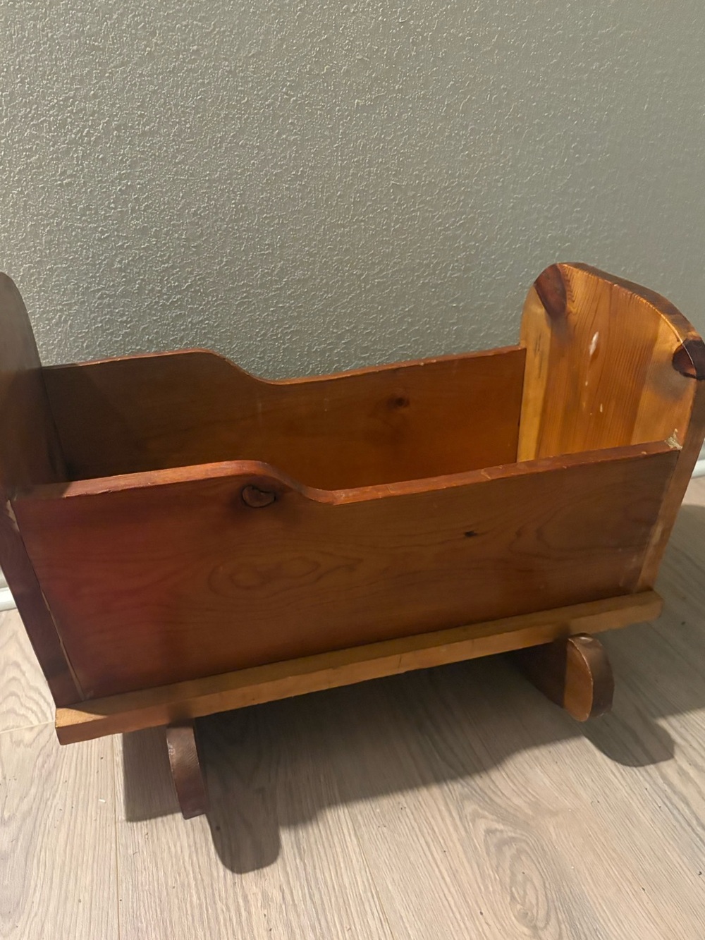 Solid wood baby doll cradle